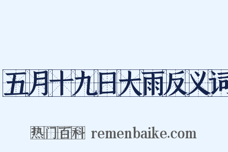 五月十九日大雨反义词是什么意思的图片